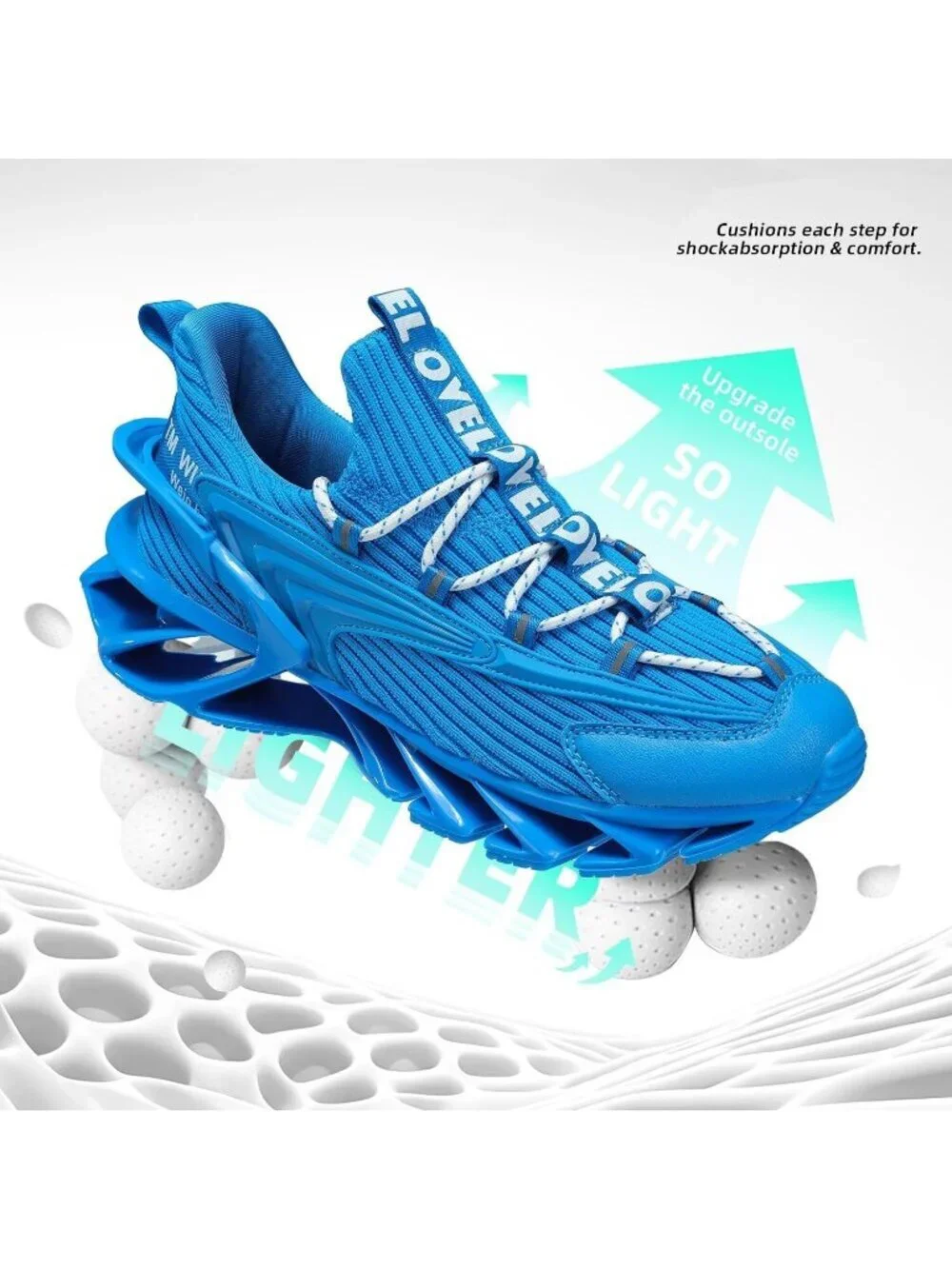 Men's Blue Walking Shoes Casual Fashion Lace Up Blade Tennis Running Sneakers